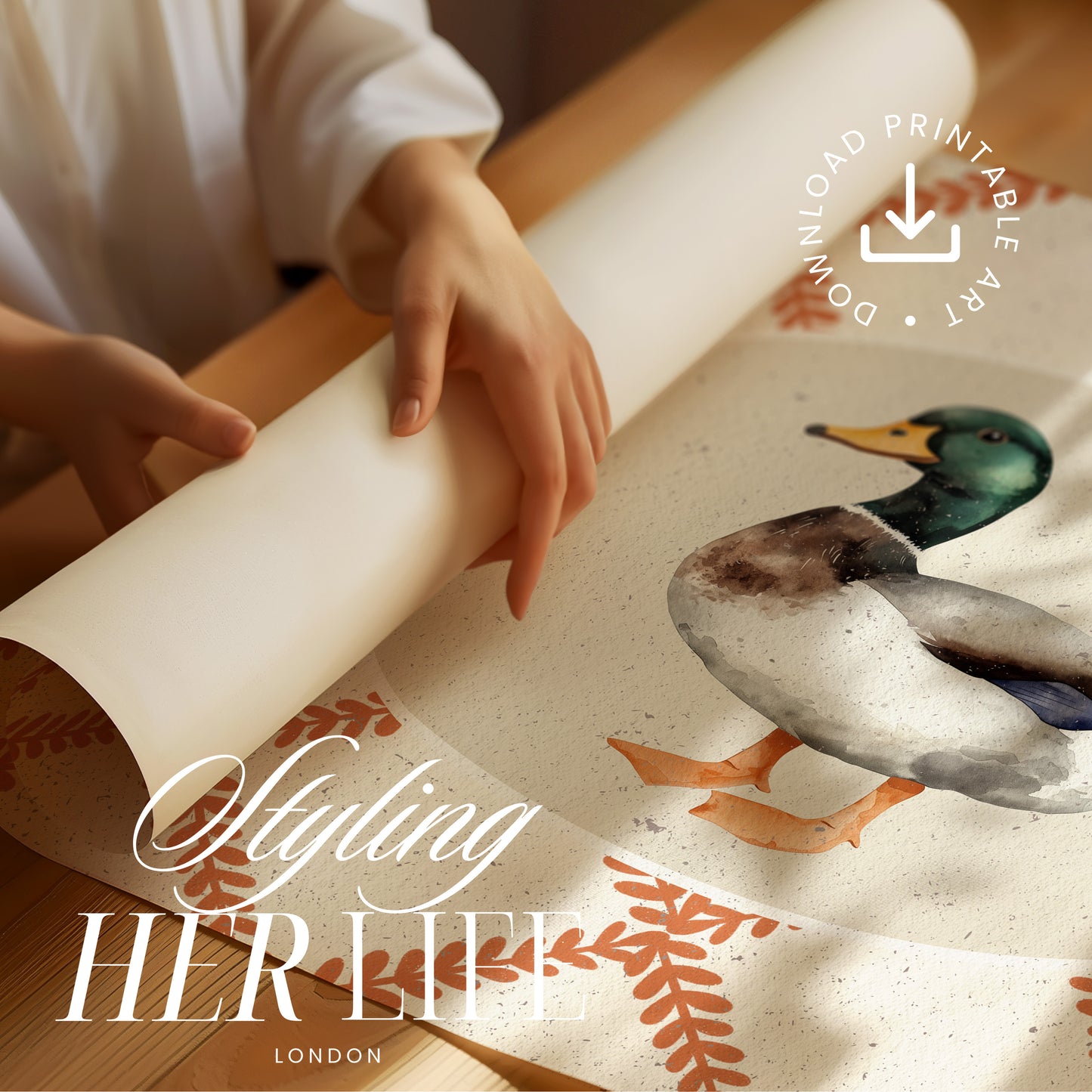 Vintage Duck Digital Art Print | IN048