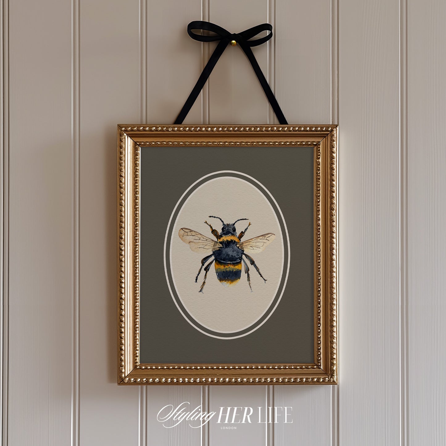 Vintage Bee Digital Art Print | IN064