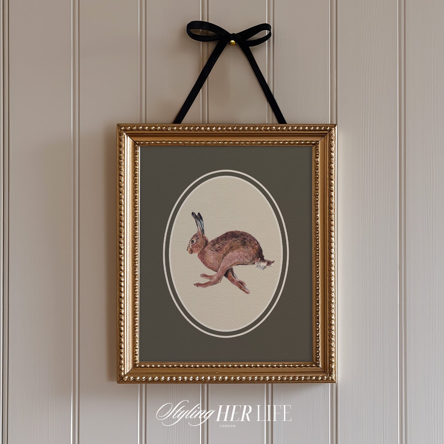 Vintage Hare Digital Art Print | IN063