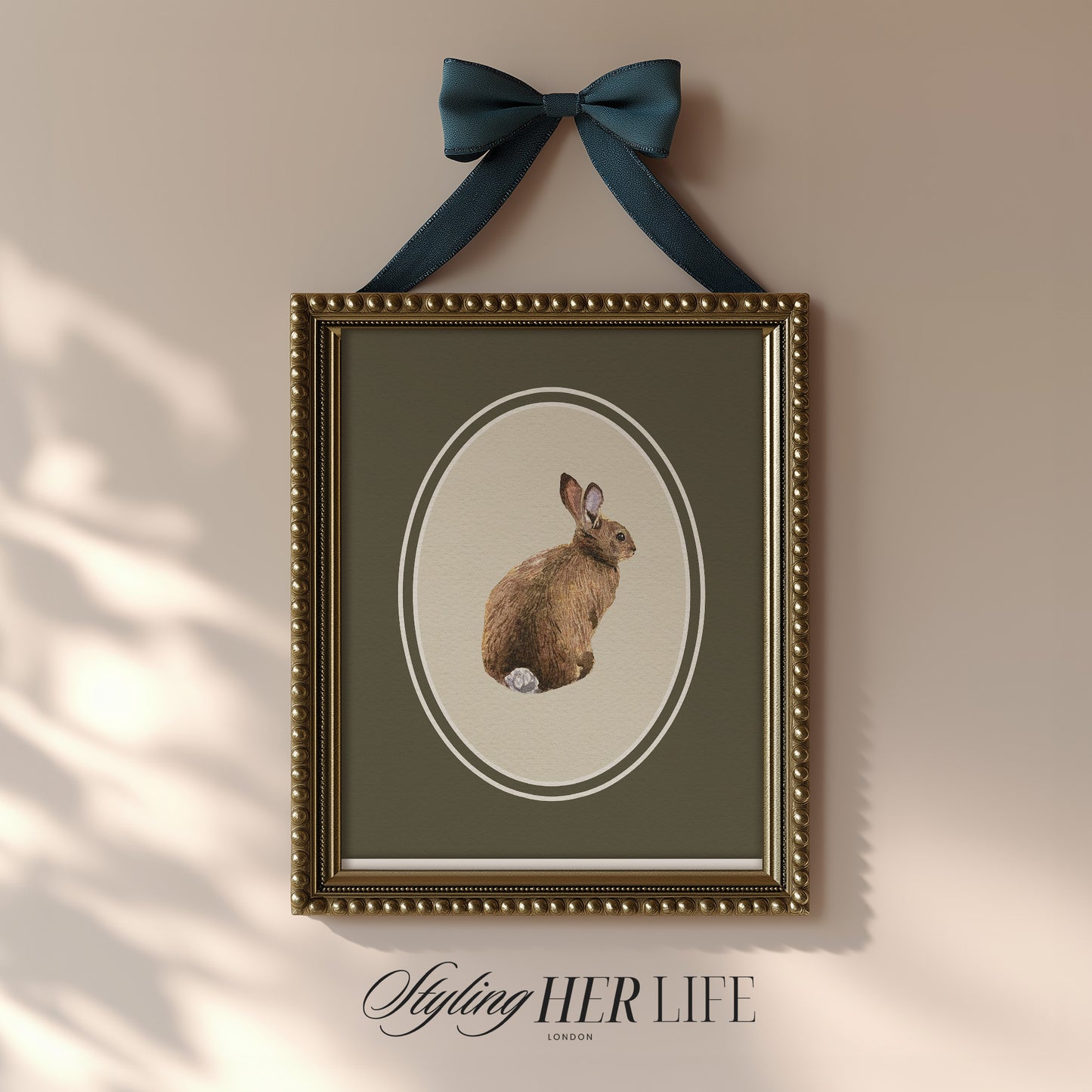 Vintage Rabbit Digital Art Print | IN065