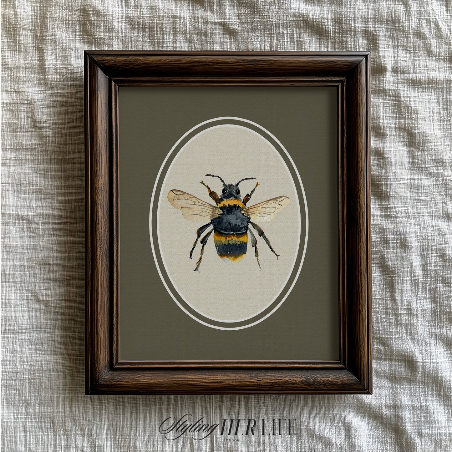 Vintage Bee Digital Art Print | IN064