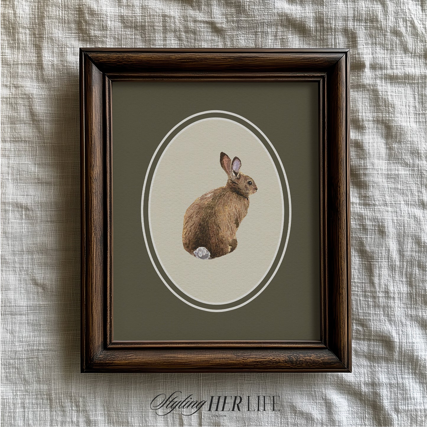 Vintage Rabbit Digital Art Print | IN065