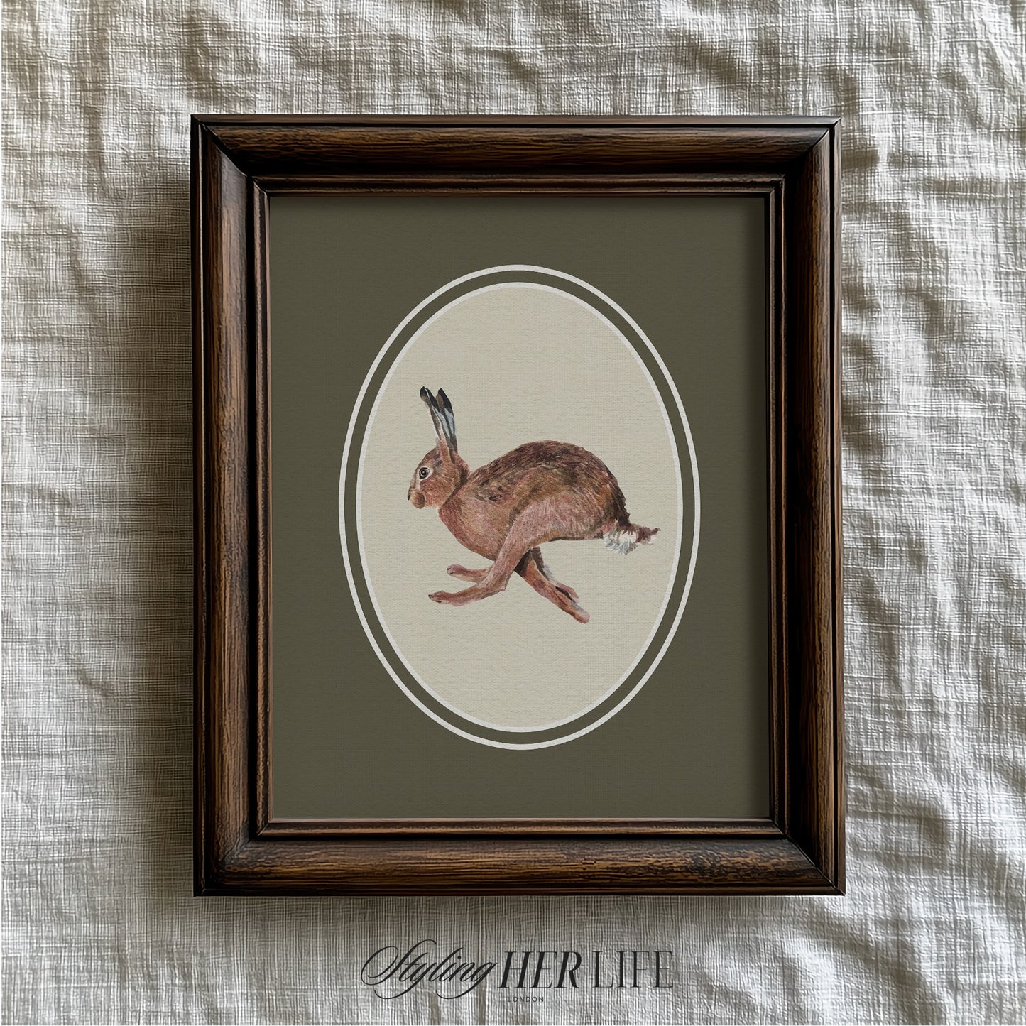 Vintage Hare Digital Art Print | IN063