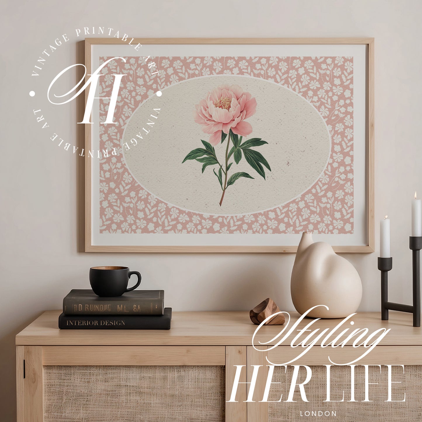 Vintage Flower Art Print | PRINTABLE ART | Digital Download
