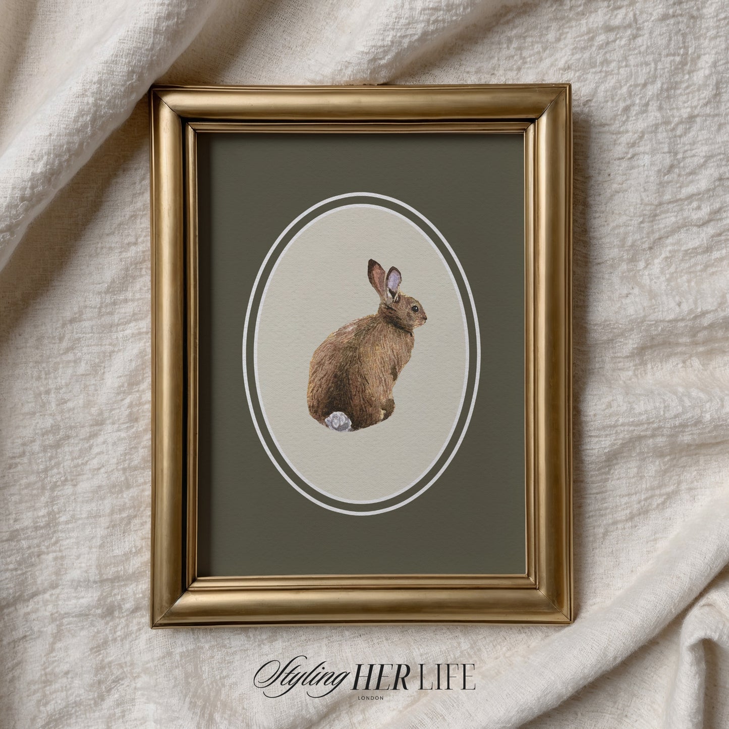 Vintage Rabbit Digital Art Print | IN065