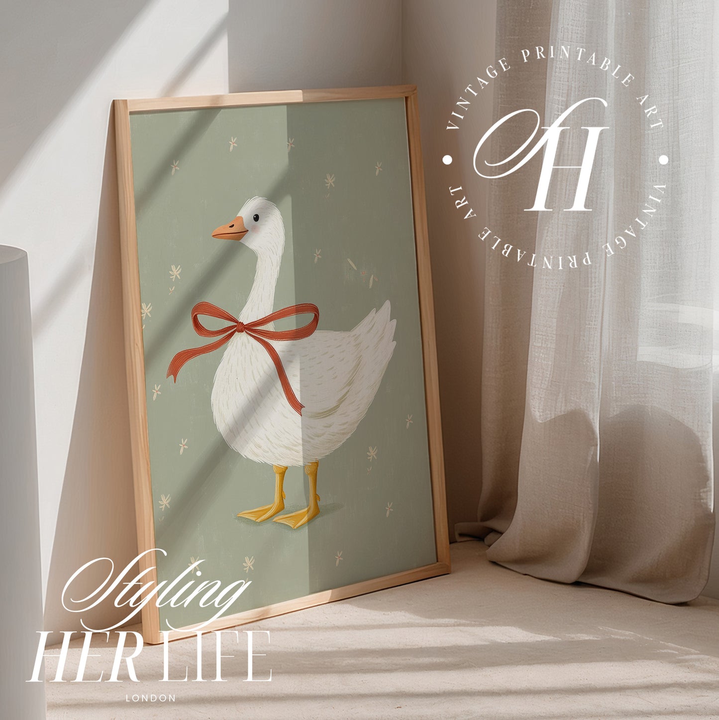Vintage Goose Art Print | PRINTABLE ART | Digital Download