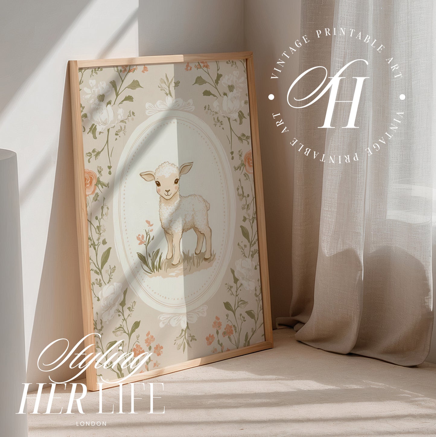 Vintage Lamb Art Print | PRINTABLE ART | Digital Download
