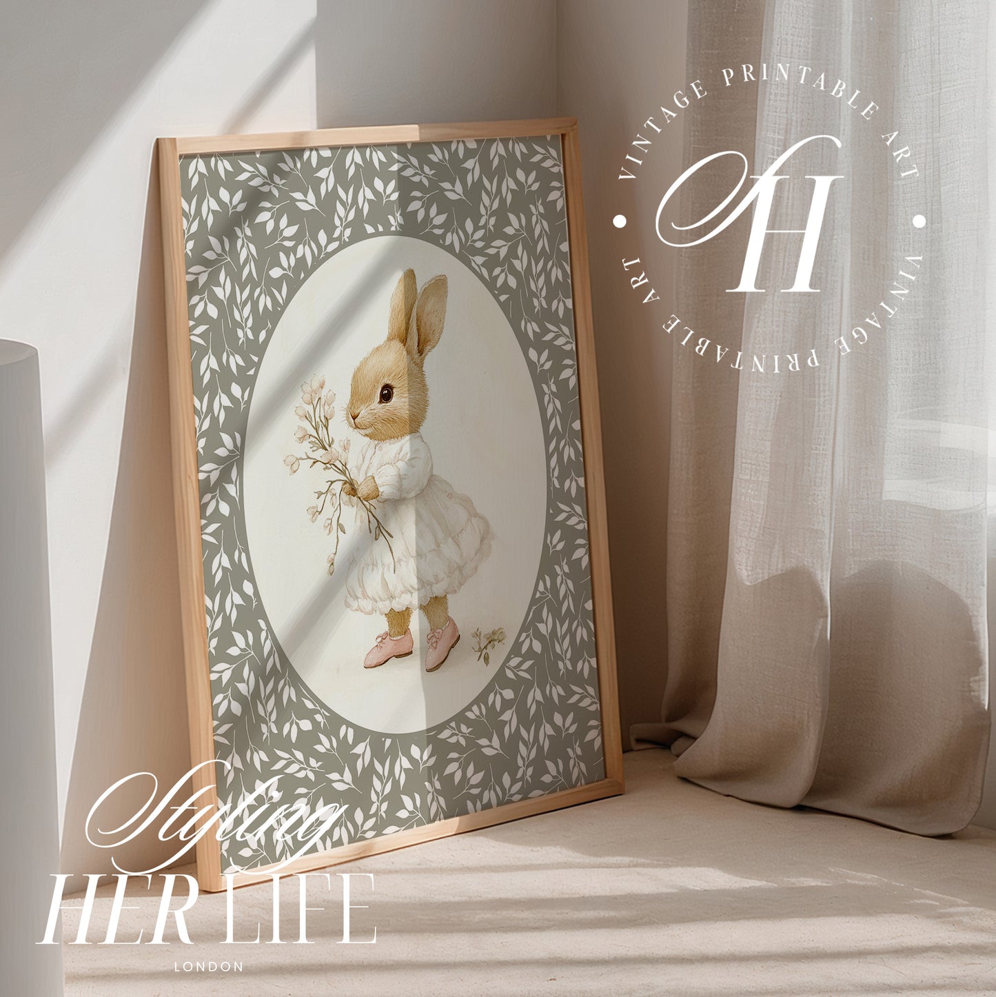 Vintage Rabbit Art Print | PRINTABLE ART | Digital Download