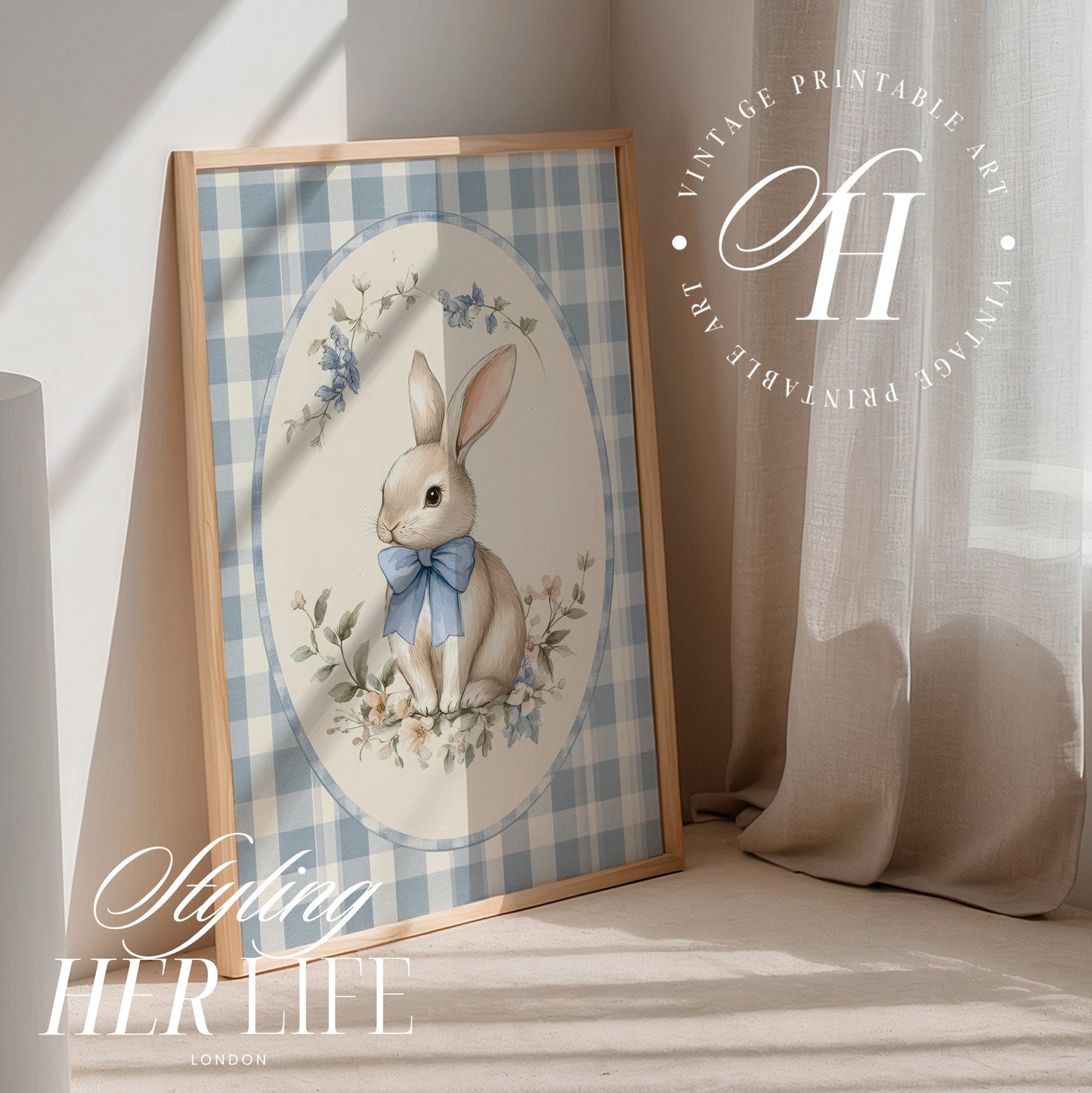 Vintage Bunny Art Print | PRINTABLE ART | Digital Download