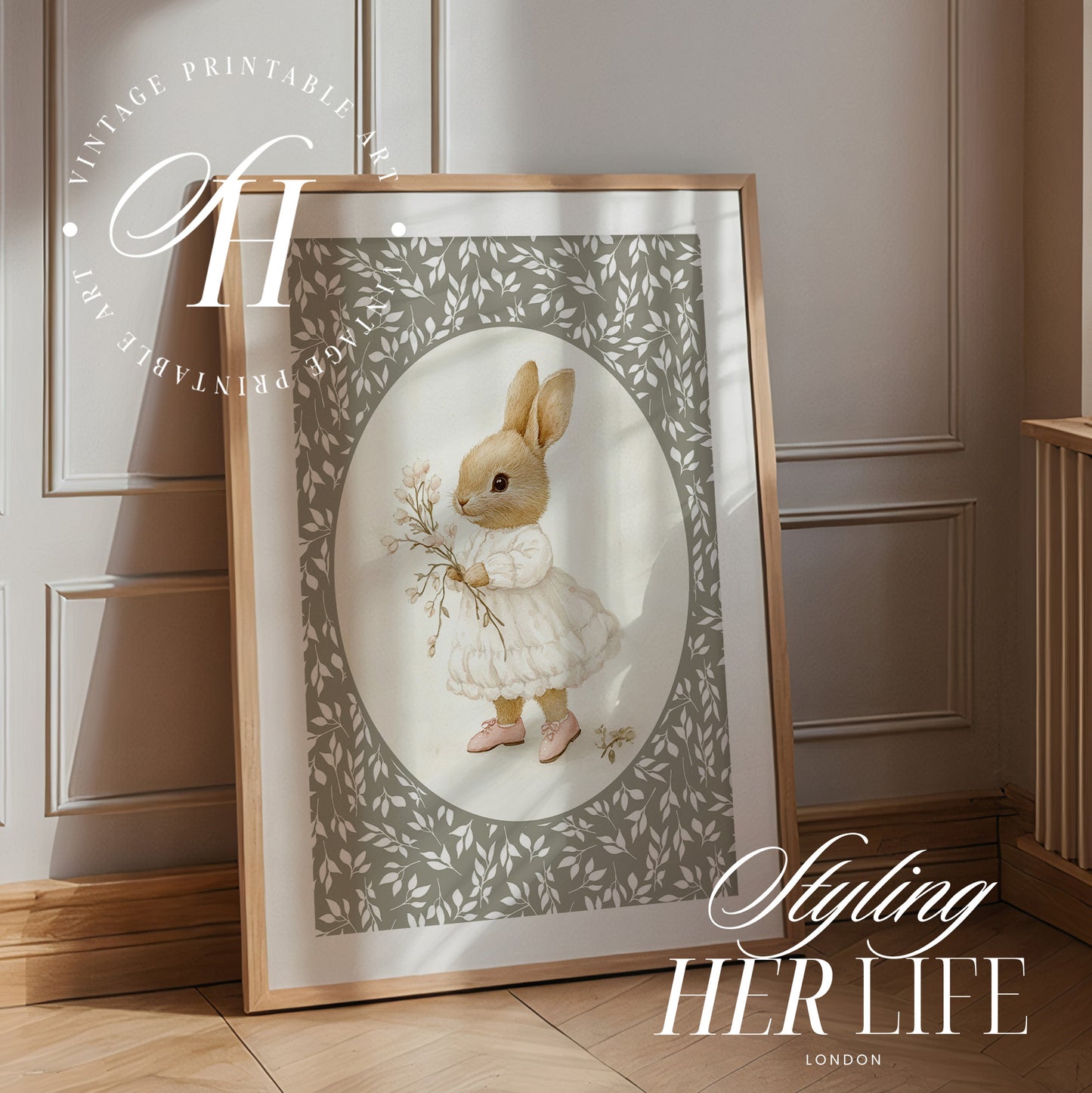 Vintage Rabbit Art Print | PRINTABLE ART | Digital Download