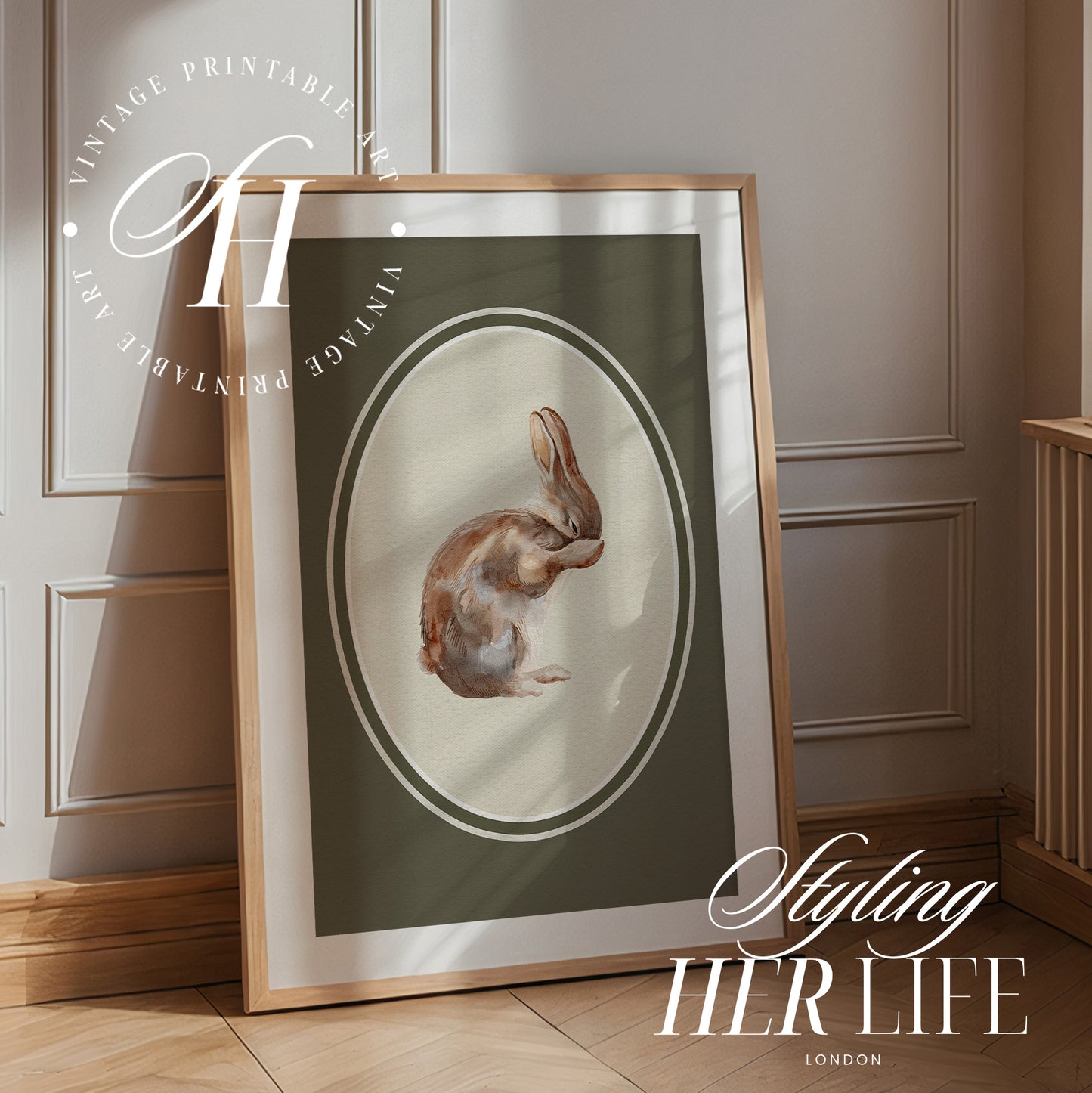 Vintage Rabbit Art Print | PRINTABLE ART | Digital Download