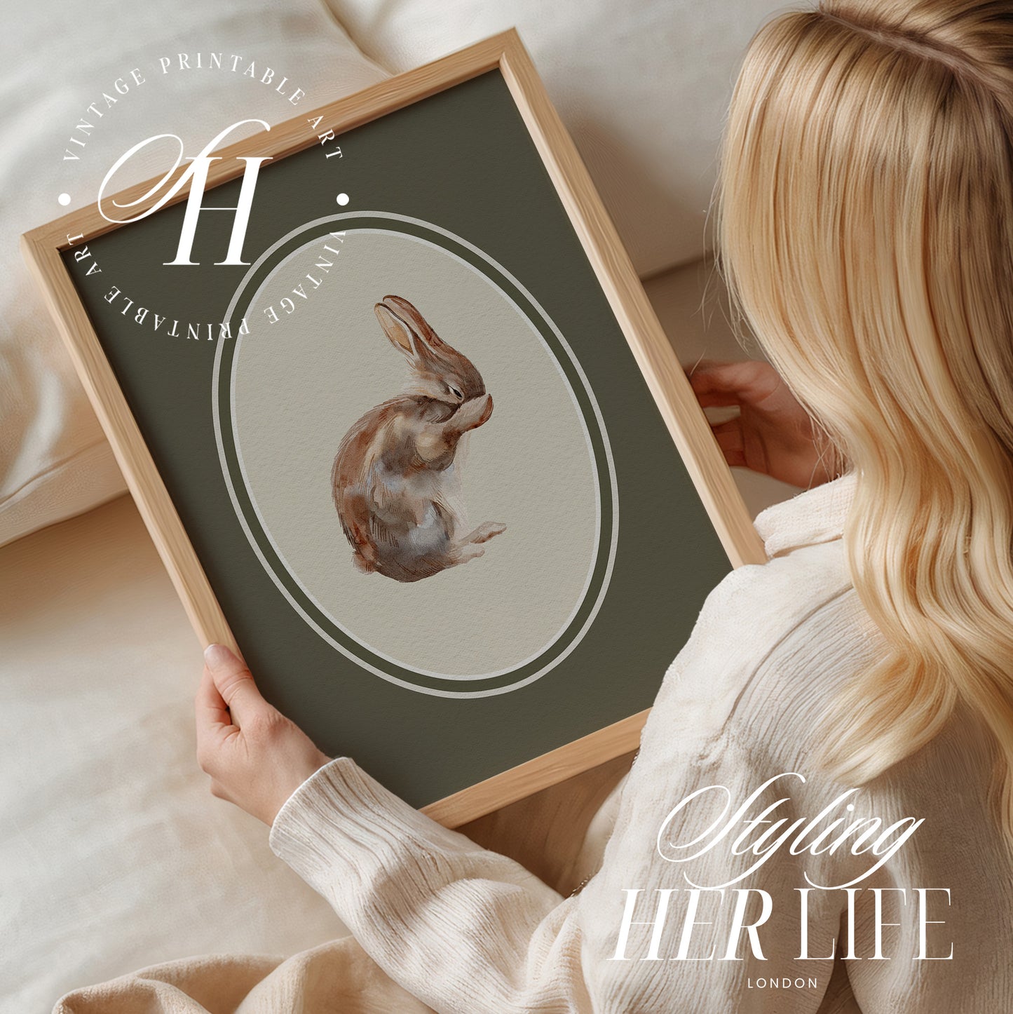 Vintage Rabbit Art Print | PRINTABLE ART | Digital Download