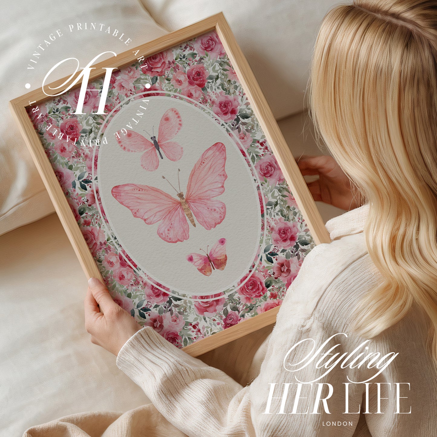 Vintage Butterfly Art Print | PRINTABLE ART | Digital Download