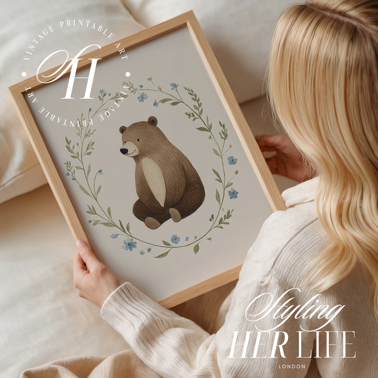 Vintage Bear Nursery Art Prints | PRINTABLE ART | Digital Download
