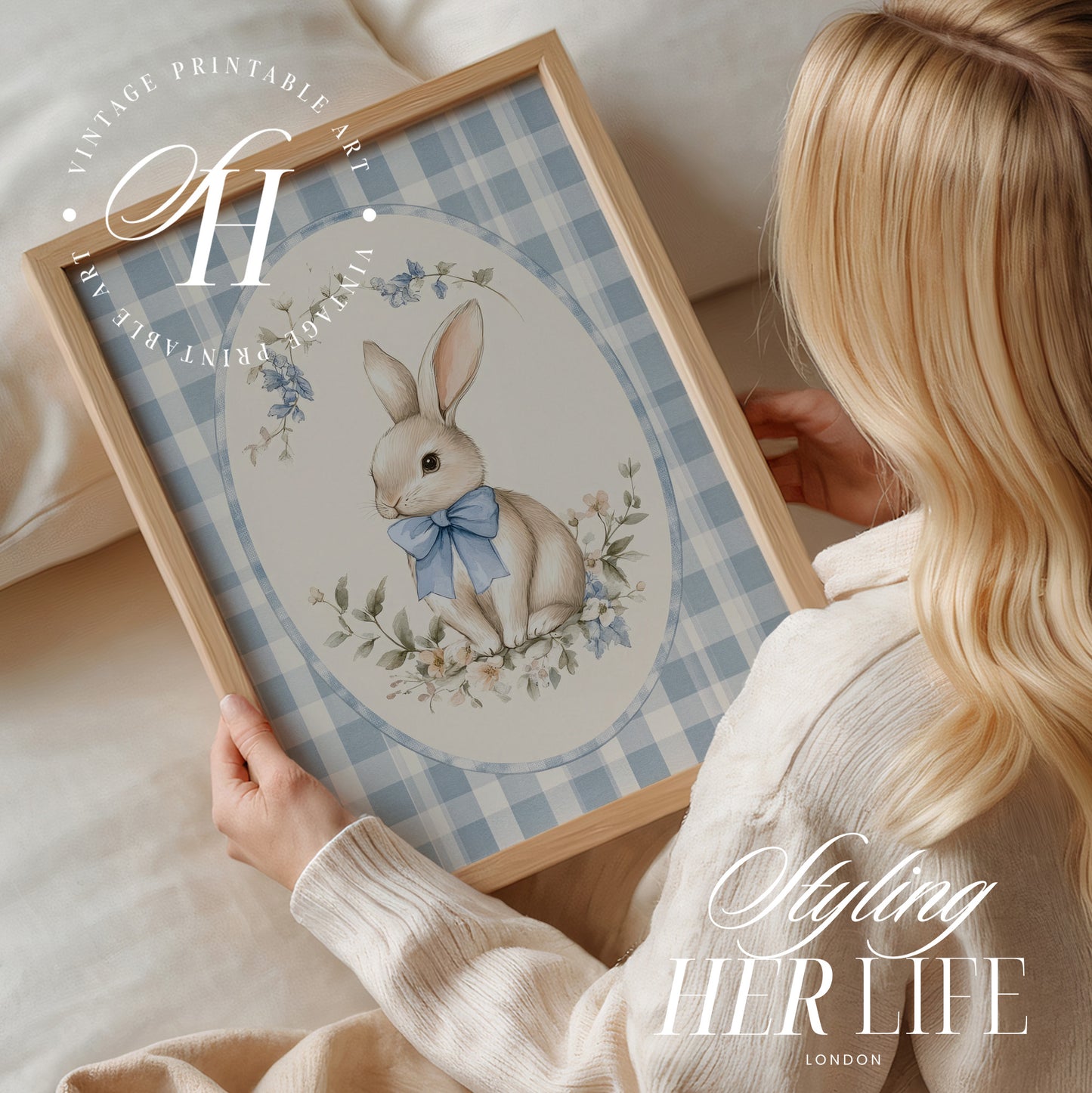 Vintage Bunny Art Print | PRINTABLE ART | Digital Download