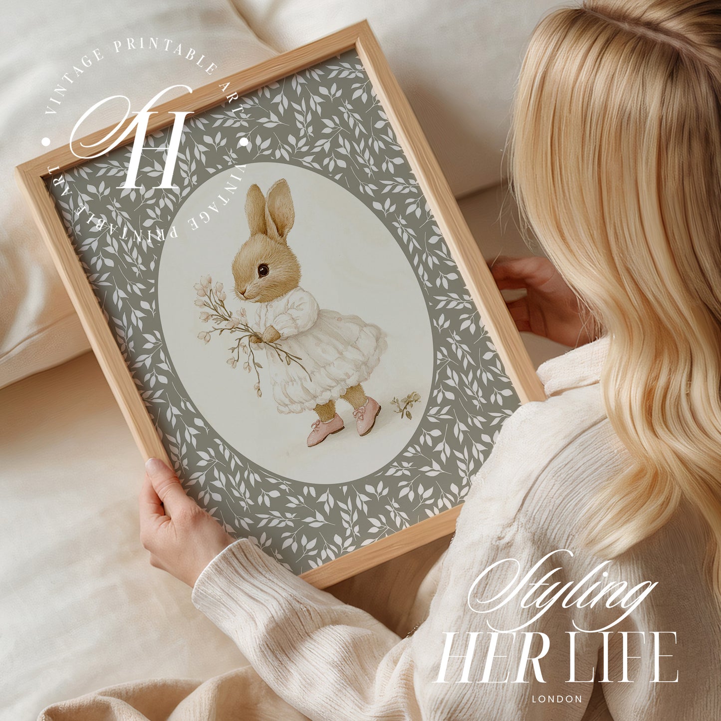 Vintage Rabbit Art Print | PRINTABLE ART | Digital Download