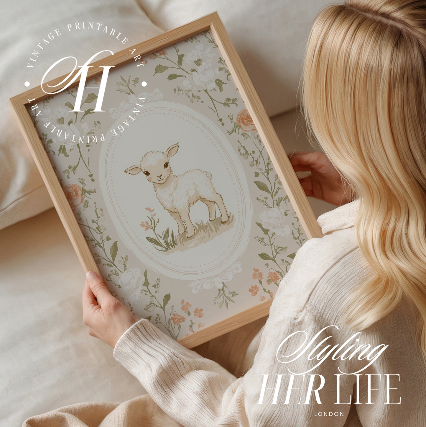 Vintage Lamb Art Print | PRINTABLE ART | Digital Download