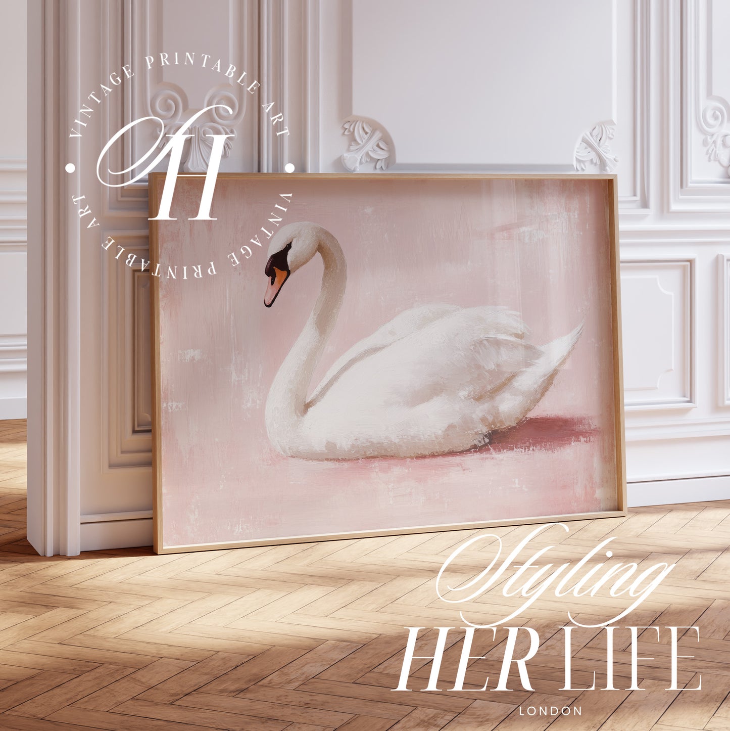 Vintage Swan Art Print | PRINTABLE ART | Digital Download