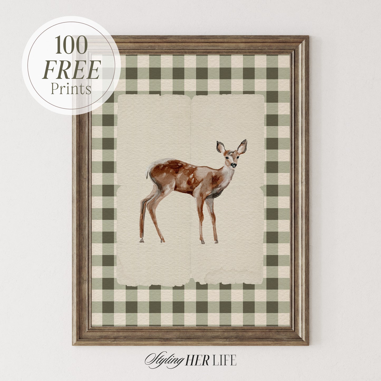 Vintage Deer Art Print | PRINTABLE ART | Digital Download