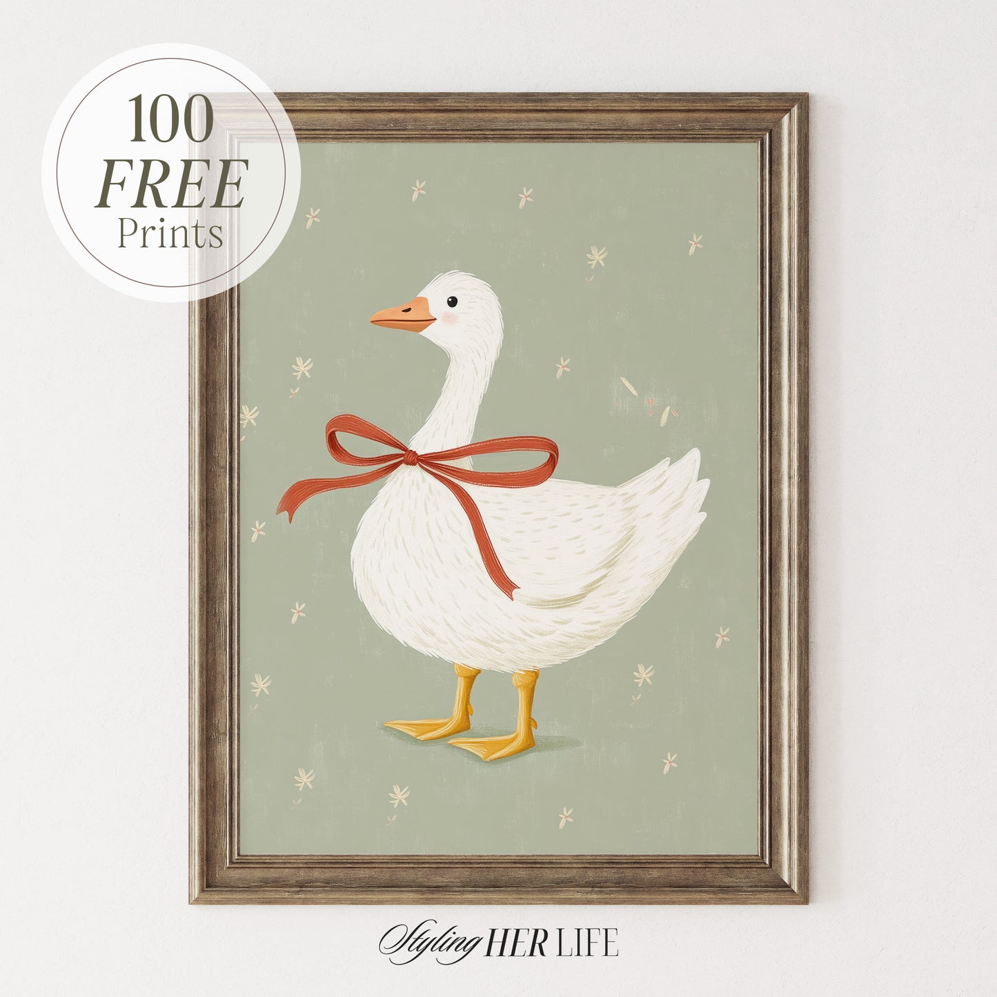 Vintage Goose Art Print | PRINTABLE ART | Digital Download