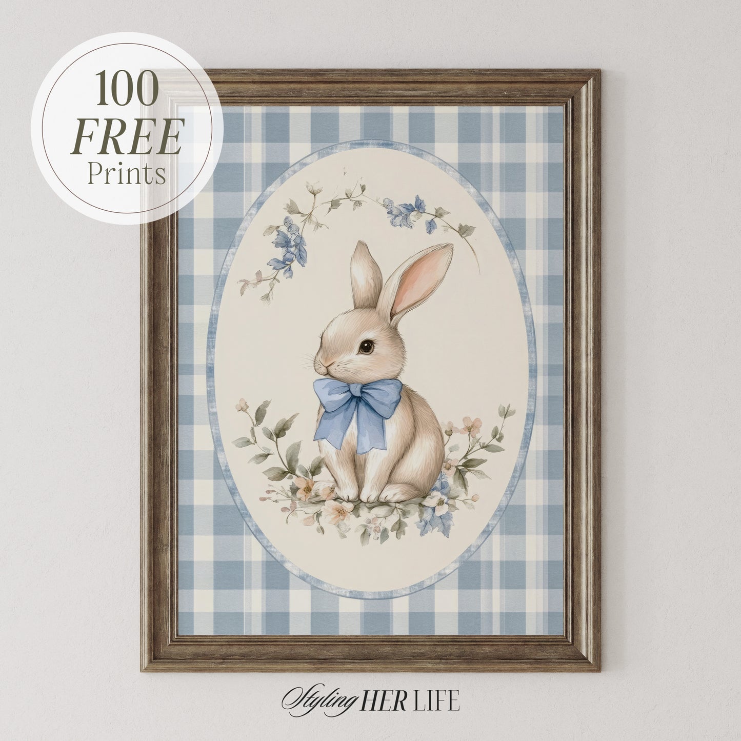 Vintage Bunny Art Print | PRINTABLE ART | Digital Download