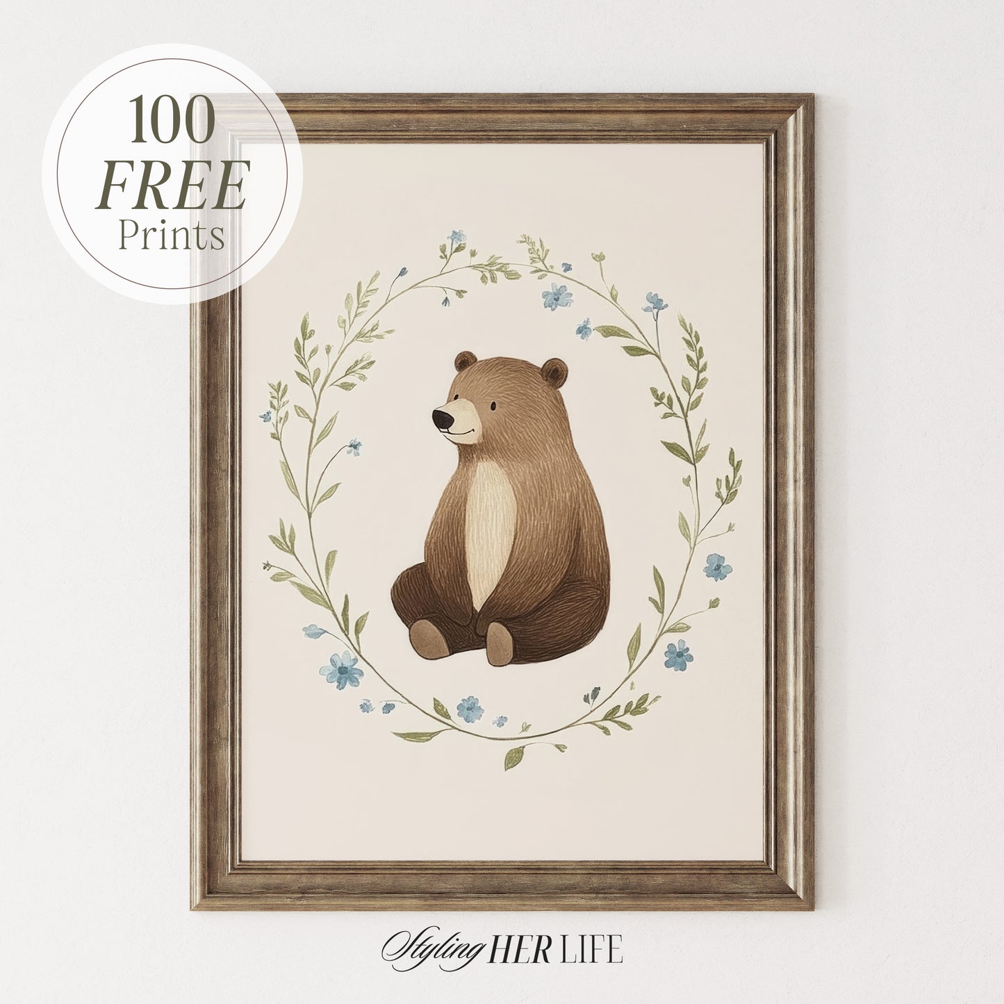 Vintage Bear Nursery Art Prints | PRINTABLE ART | Digital Download
