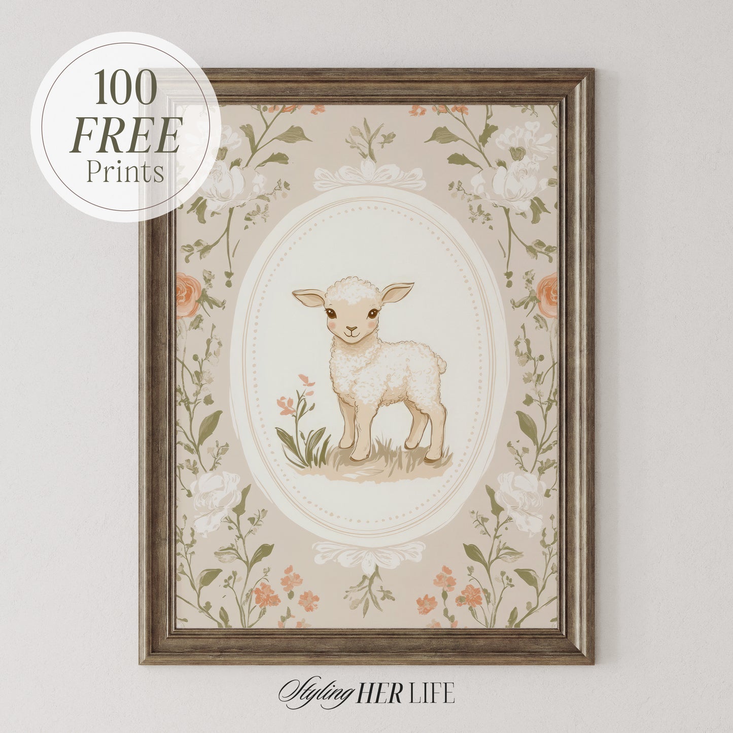 Vintage Lamb Art Print | PRINTABLE ART | Digital Download