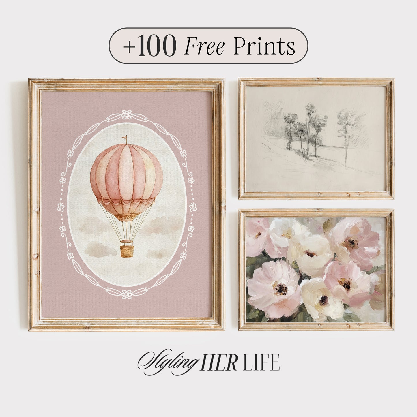 Pink Nursery Art Prints | PRINTABLE ART | Digital Download