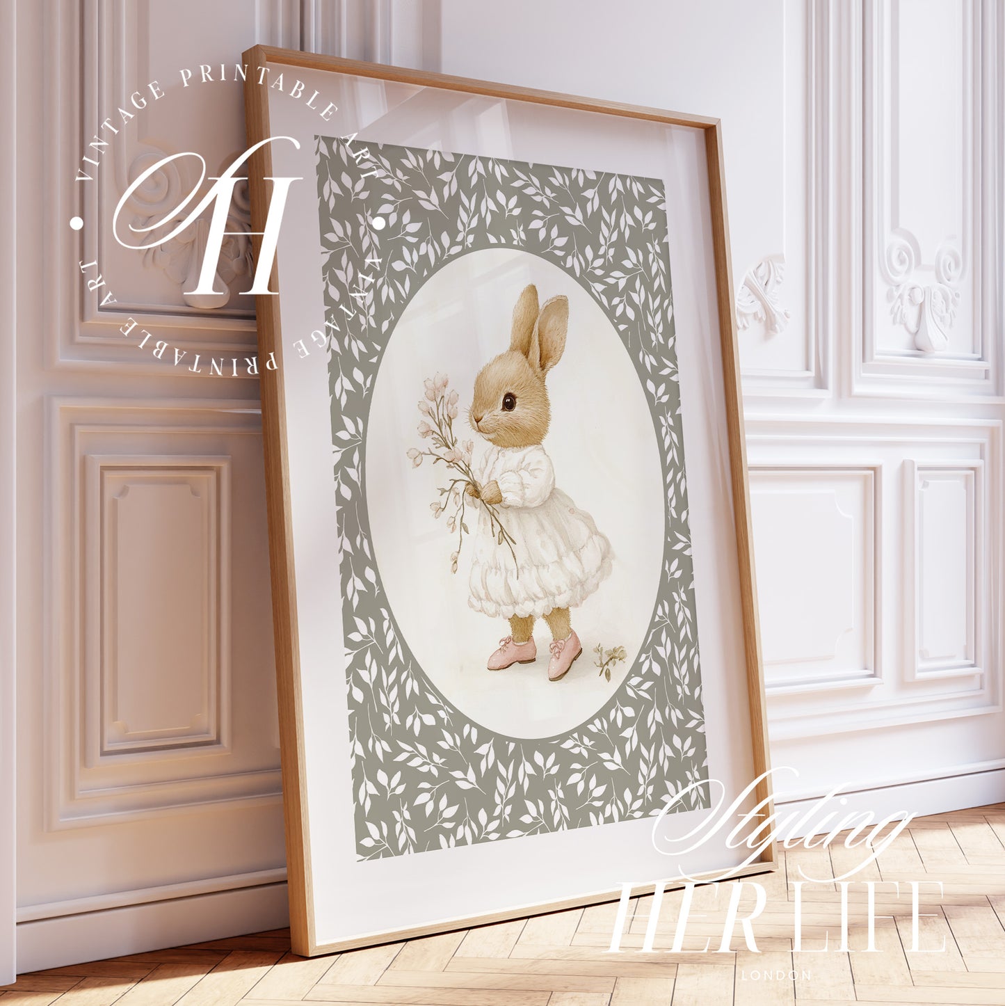 Vintage Rabbit Art Print | PRINTABLE ART | Digital Download