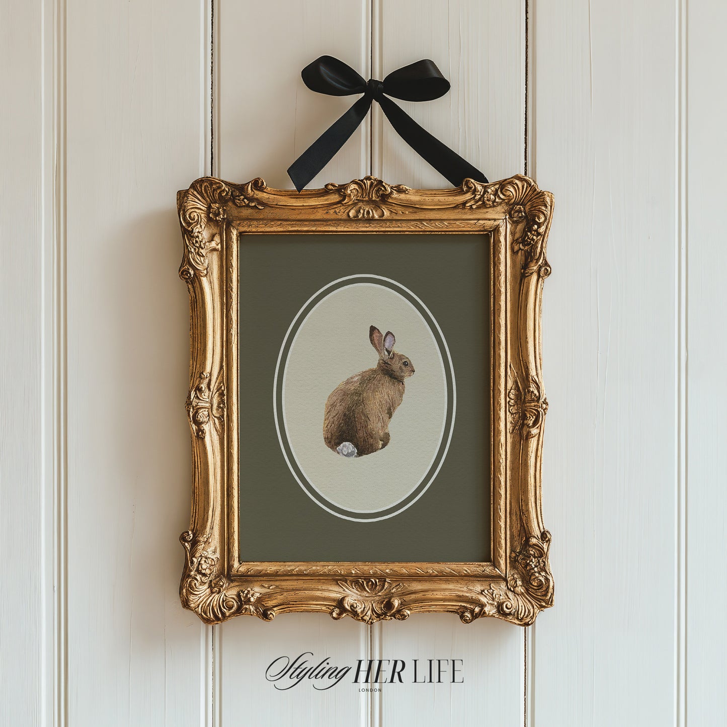 Vintage Rabbit Digital Art Print | IN065