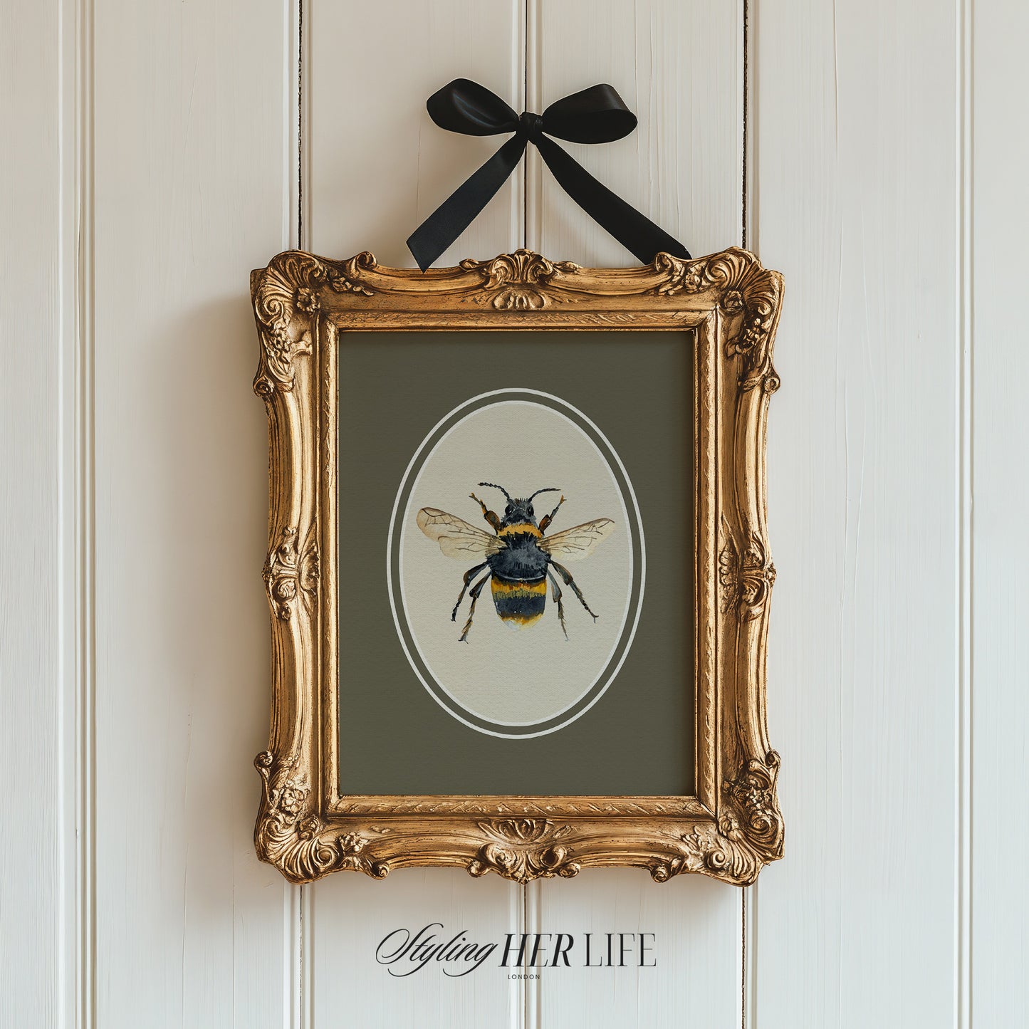 Vintage Bee Digital Art Print | IN064