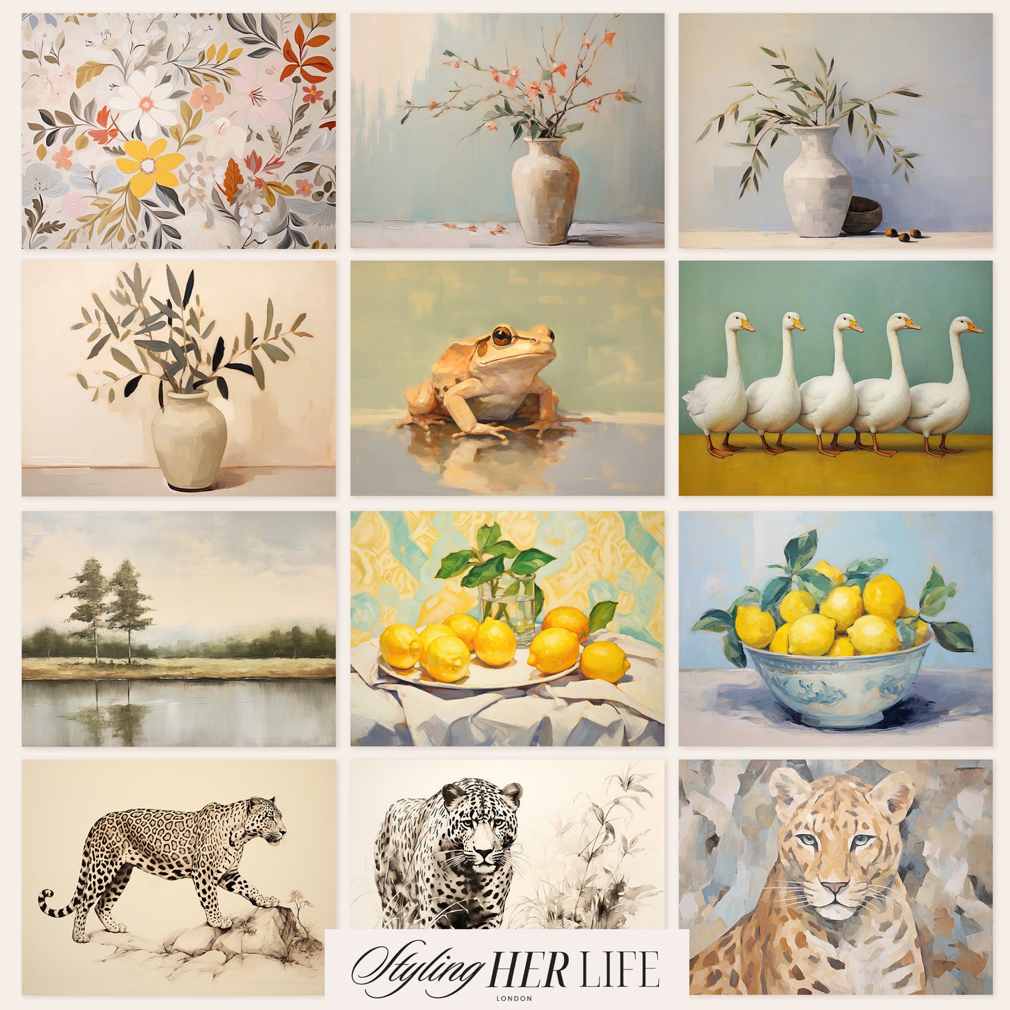 90+ Muted Eclectic Art Prints | PRINTABLE ART | MB003