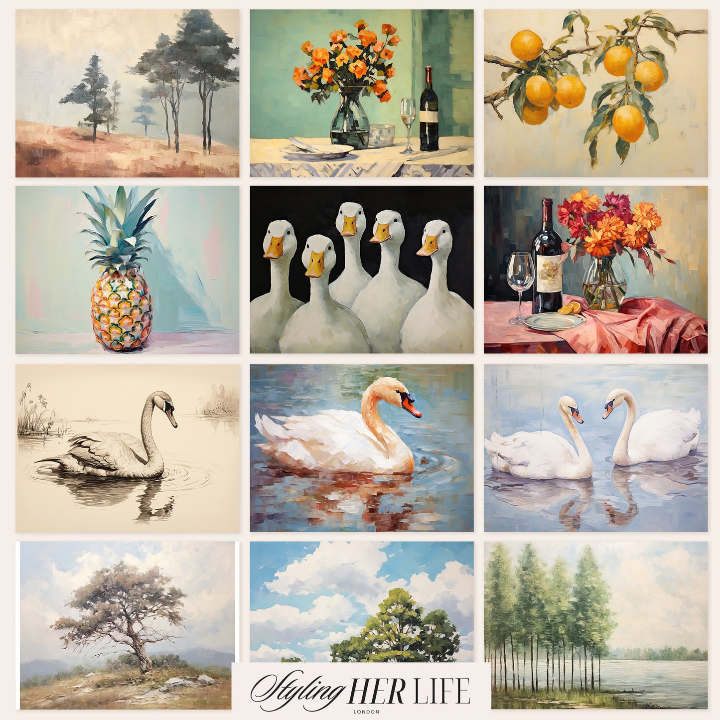 90+ Muted Eclectic Art Prints | PRINTABLE ART | MB003