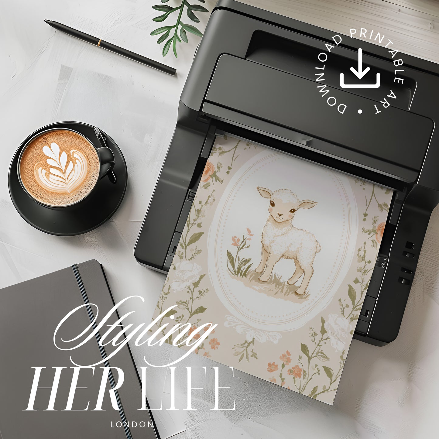 Vintage Lamb Art Print | PRINTABLE ART | Digital Download