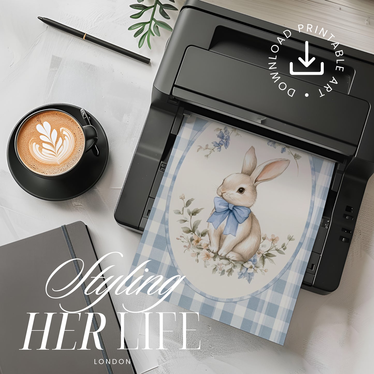 Vintage Bunny Art Print | PRINTABLE ART | Digital Download