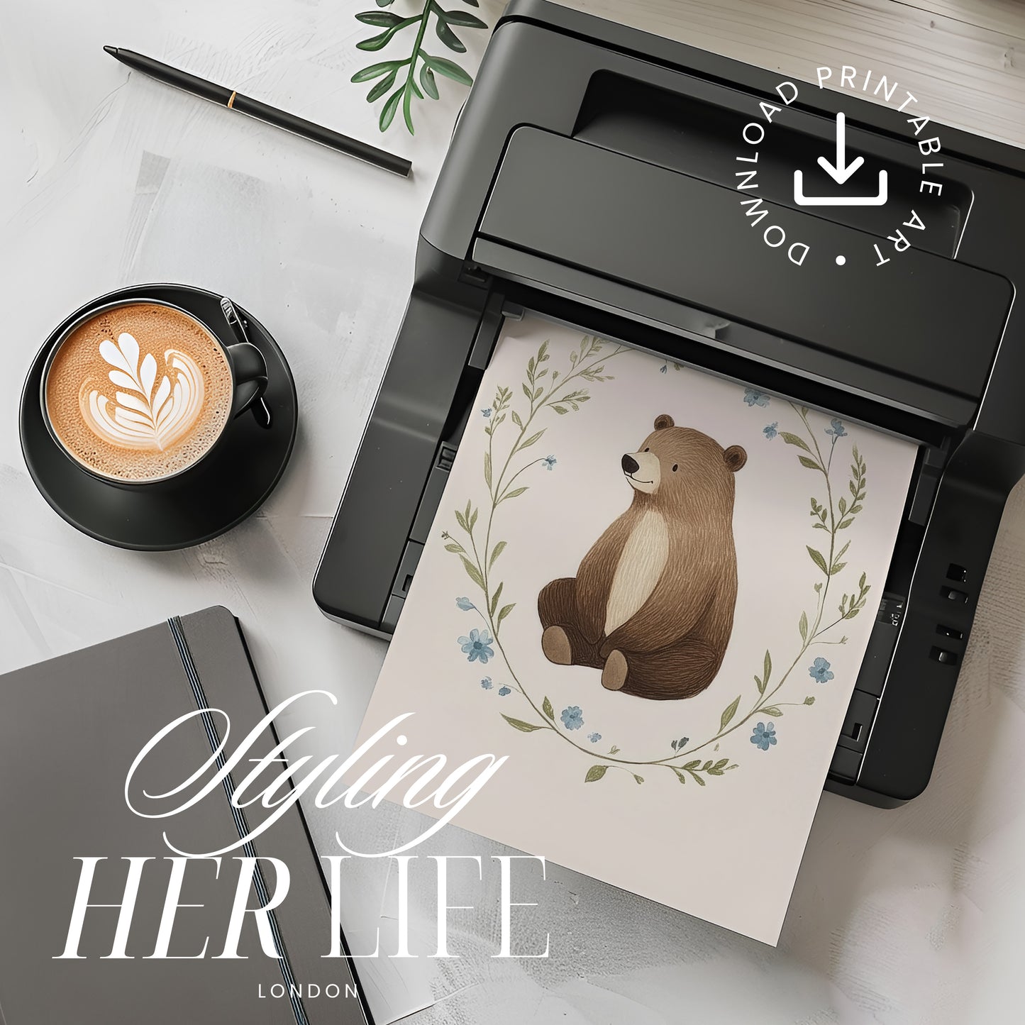 Vintage Bear Nursery Art Prints | PRINTABLE ART | Digital Download