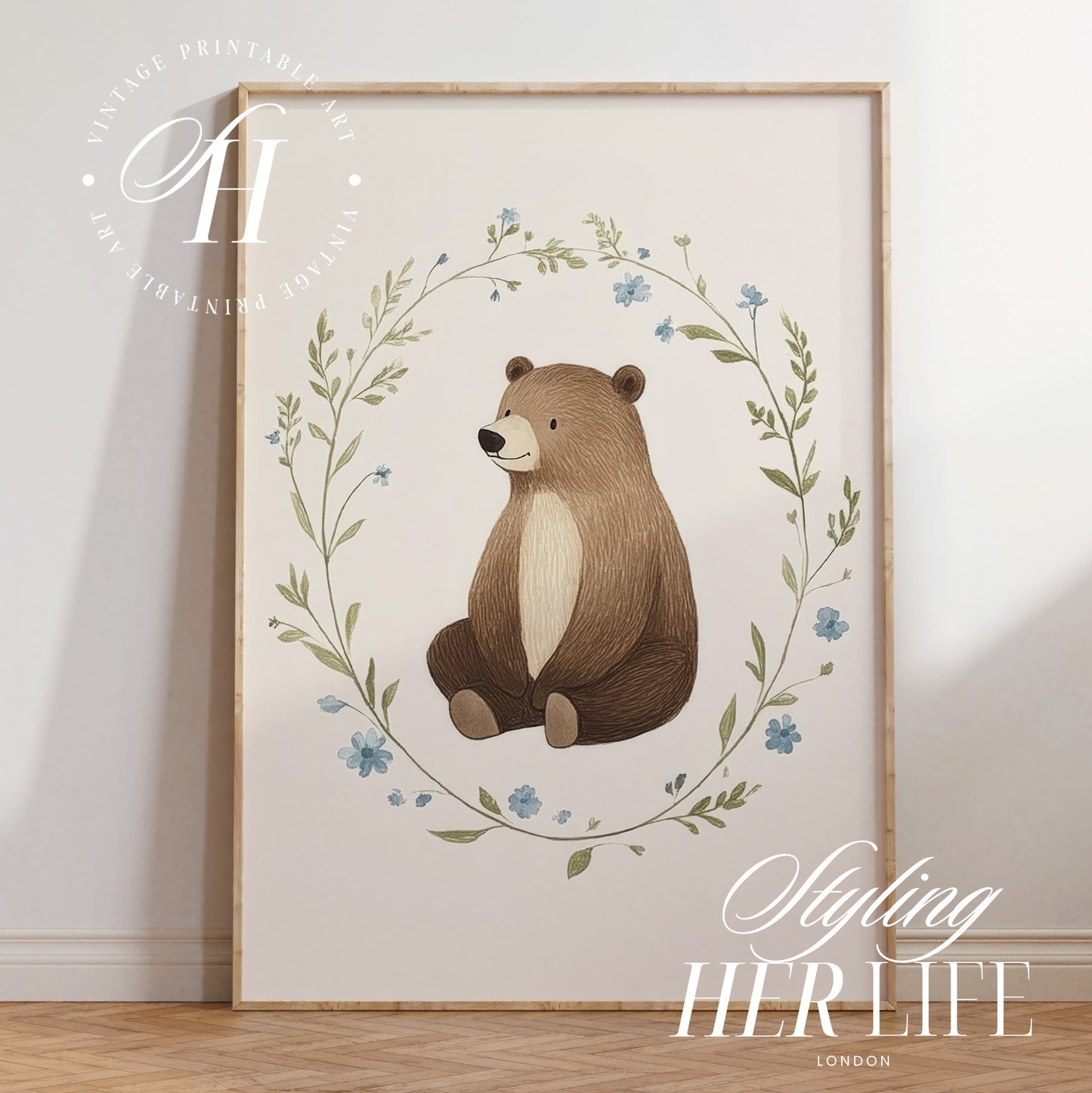 Vintage Bear Nursery Art Prints | PRINTABLE ART | Digital Download