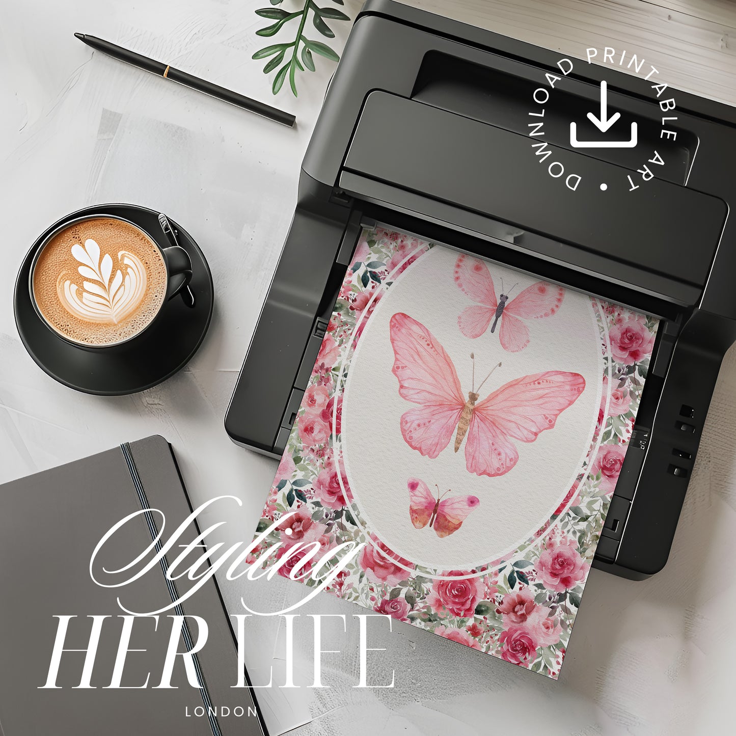Vintage Butterfly Art Print | PRINTABLE ART | Digital Download