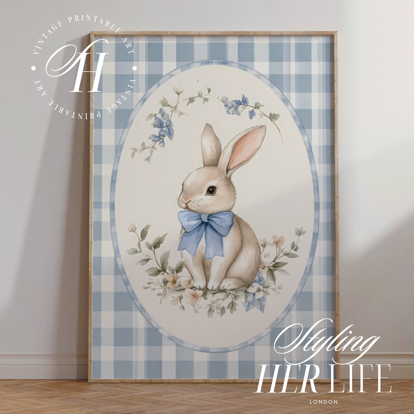 Vintage Bunny Art Print | PRINTABLE ART | Digital Download