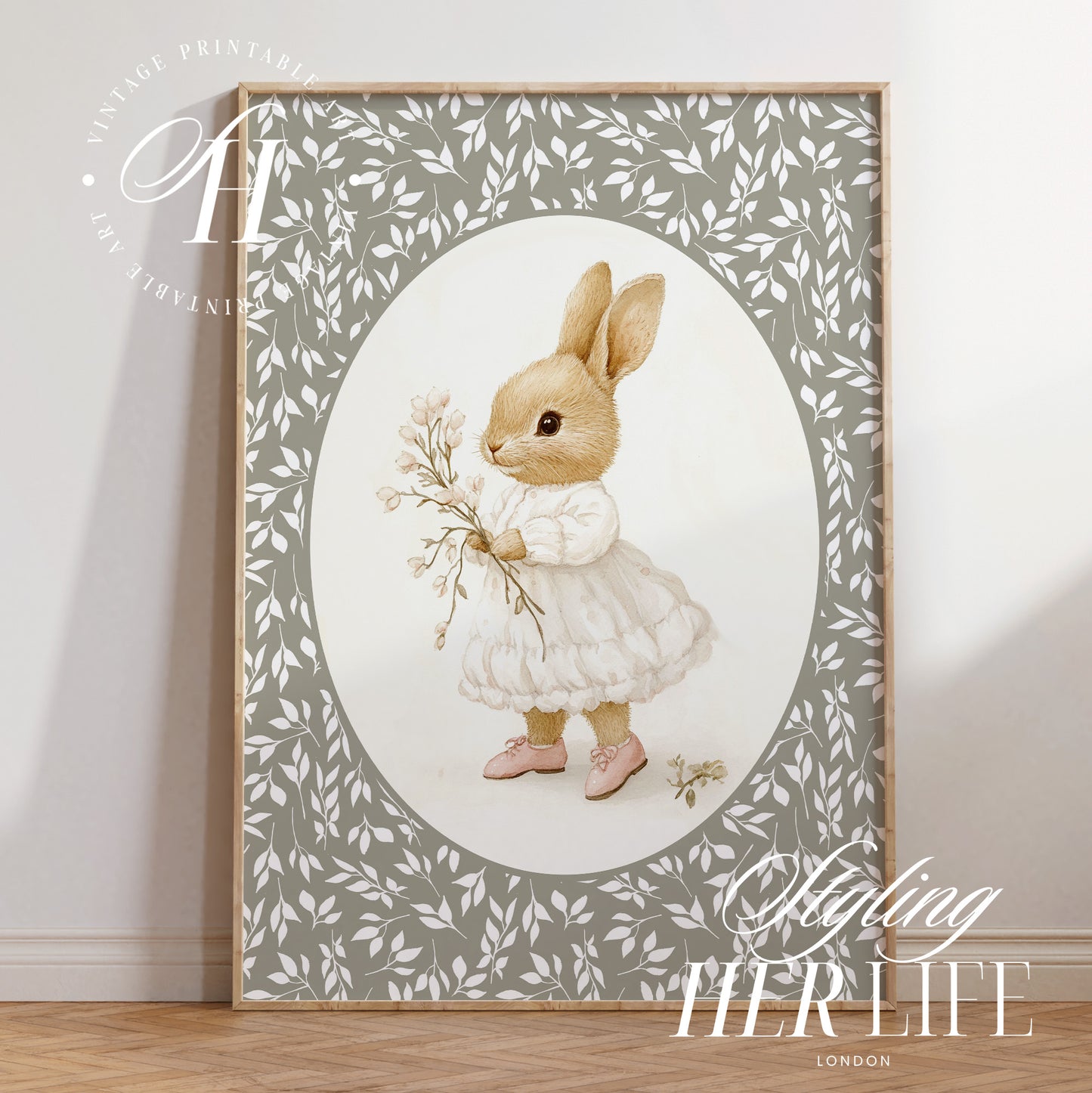 Vintage Rabbit Art Print | PRINTABLE ART | Digital Download
