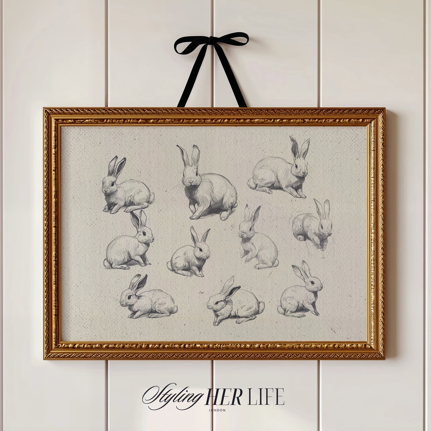 Rabbits Sketch Digital Art Print | IN059