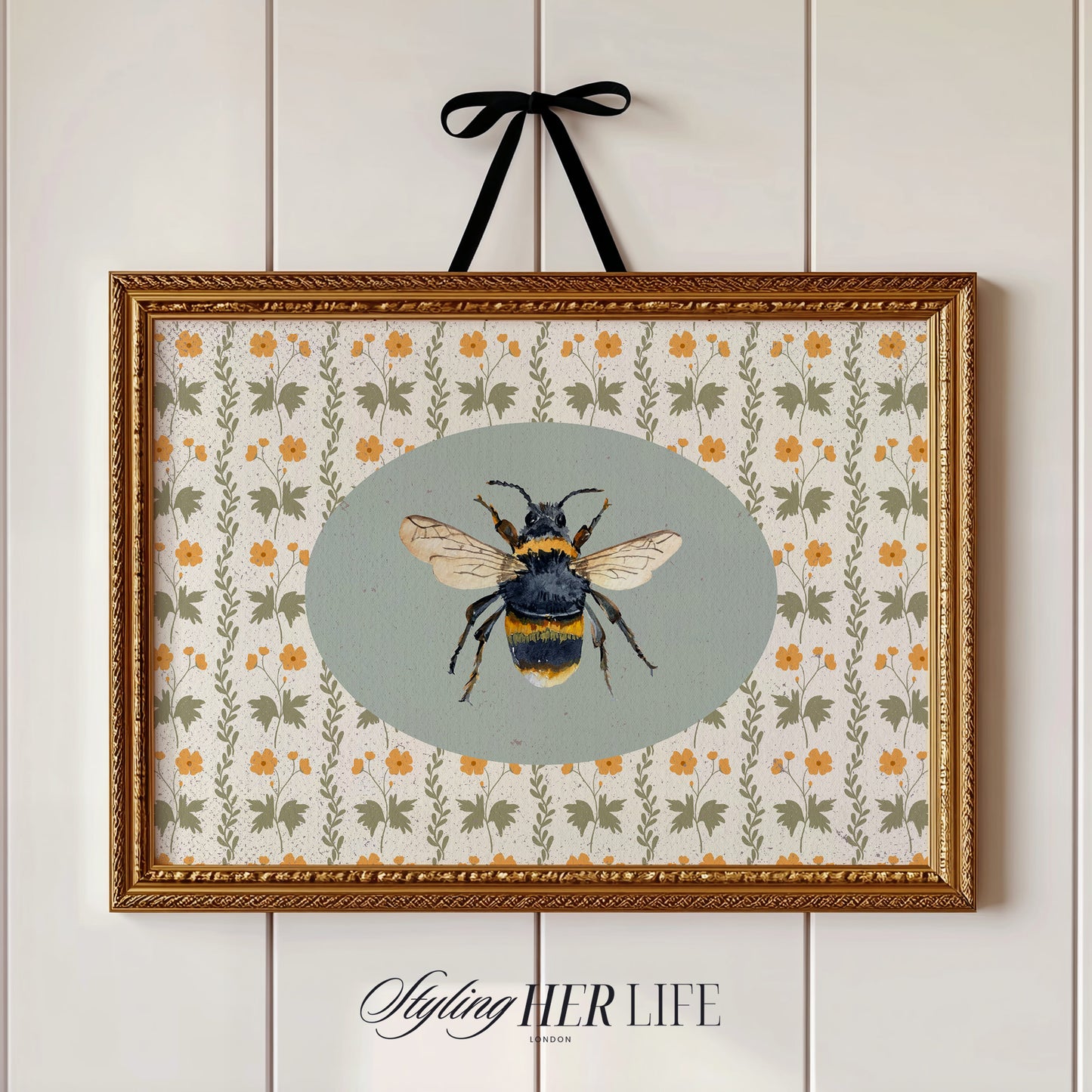 Vintage Bee Digital Art Print | IN057