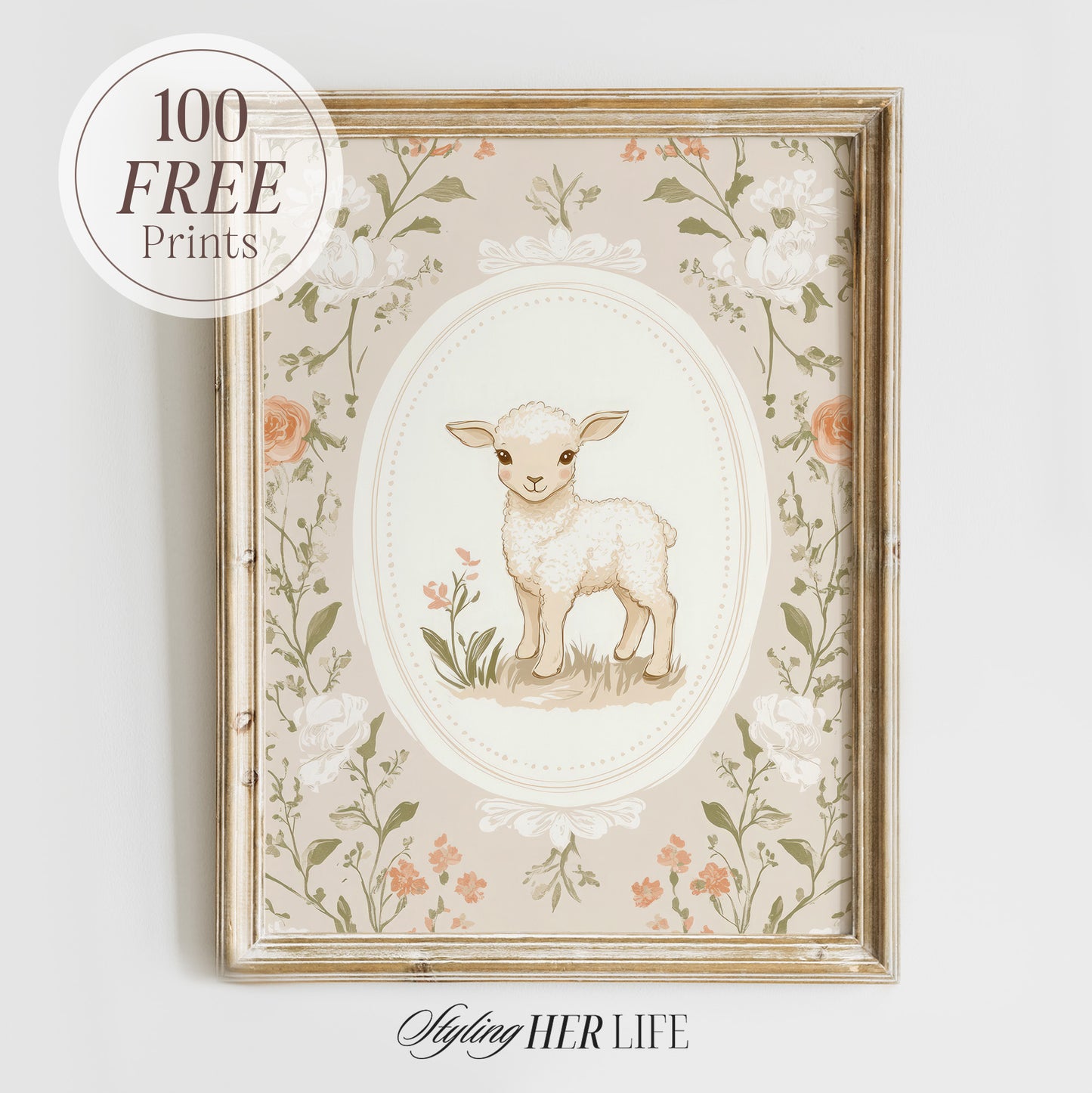 Vintage Lamb Art Print | PRINTABLE ART | Digital Download
