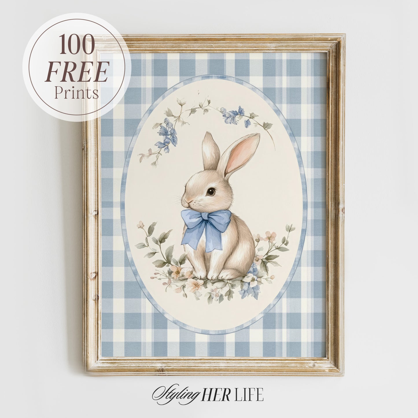 Vintage Bunny Art Print | PRINTABLE ART | Digital Download