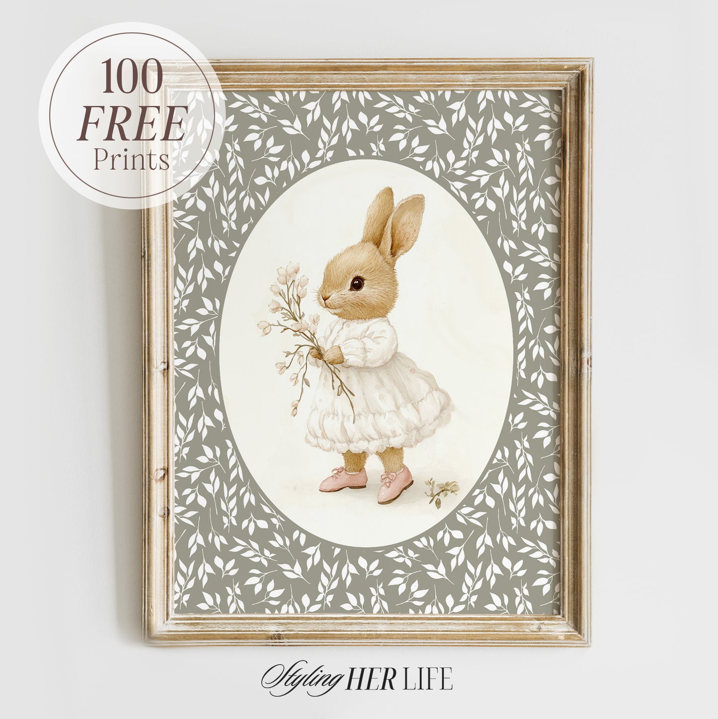 Vintage Rabbit Art Print | PRINTABLE ART | Digital Download