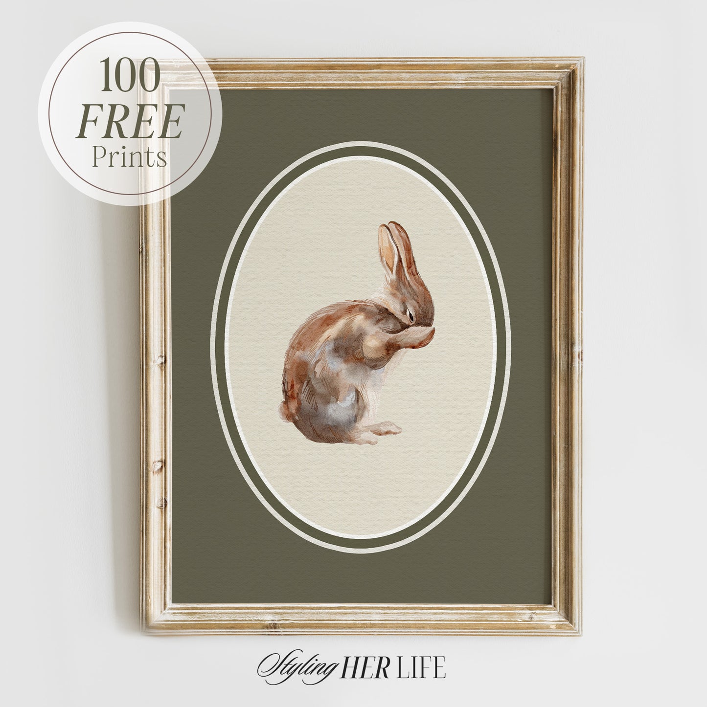 Vintage Rabbit Art Print | PRINTABLE ART | Digital Download