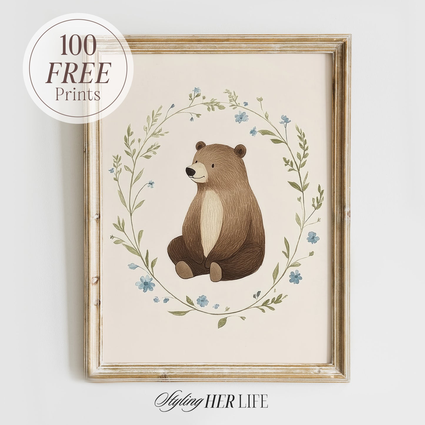 Vintage Bear Nursery Art Prints | PRINTABLE ART | Digital Download