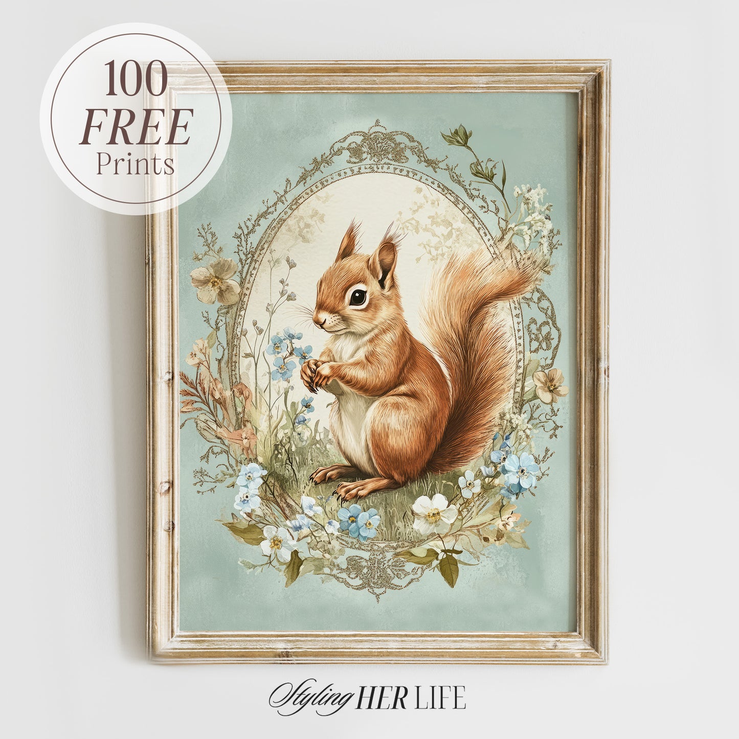 Vintage Squirrel Art Print | PRINTABLE ART | IN039