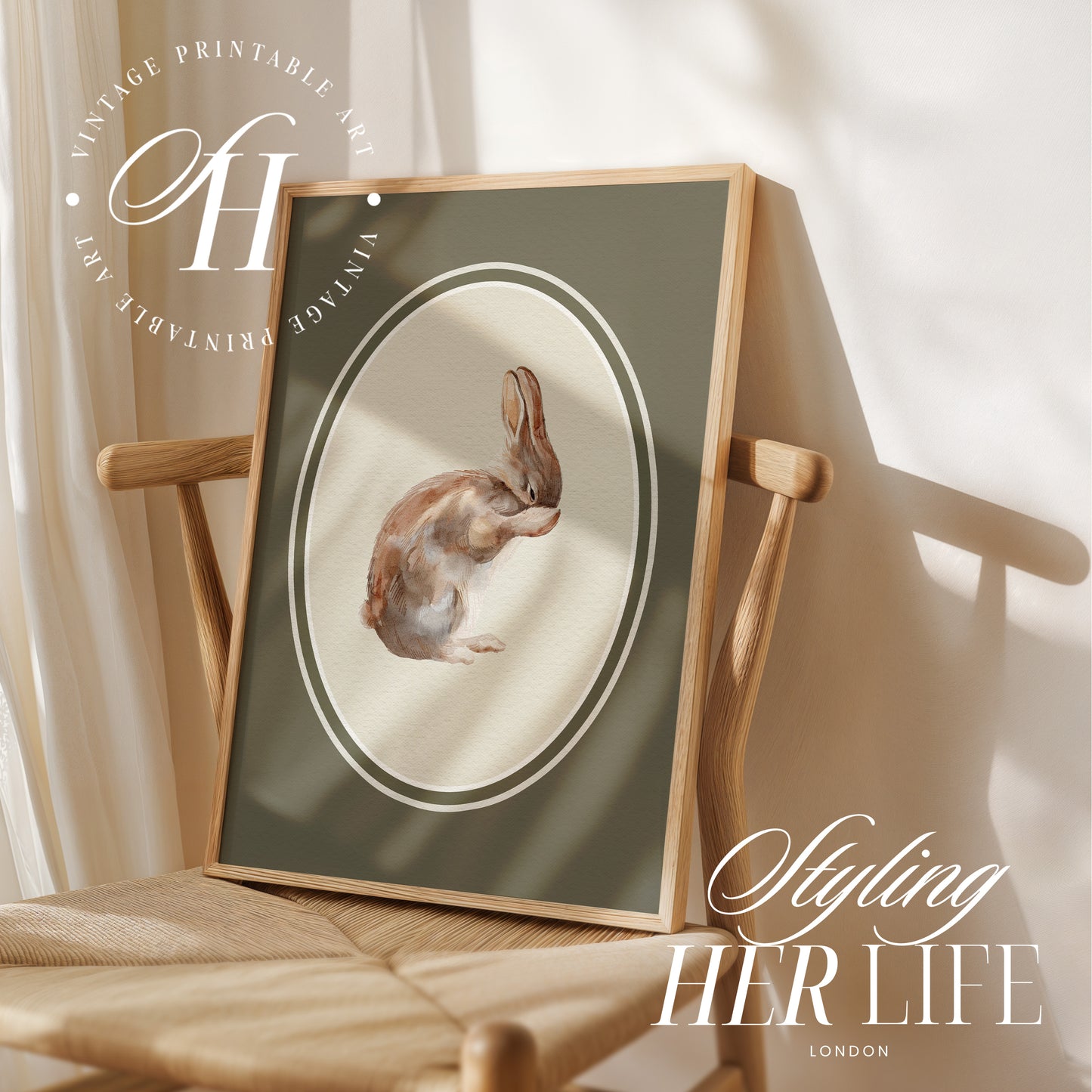 Vintage Rabbit Art Print | PRINTABLE ART | Digital Download