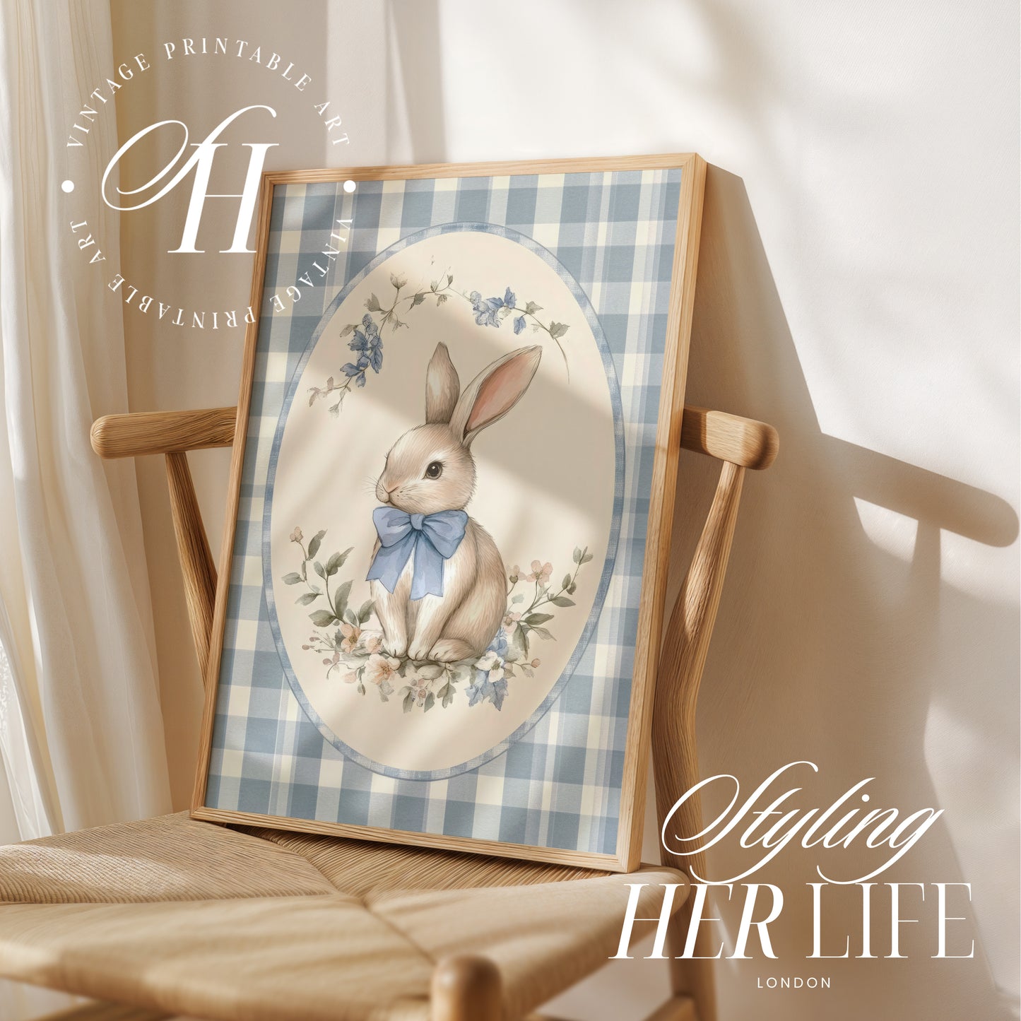 Vintage Bunny Art Print | PRINTABLE ART | Digital Download